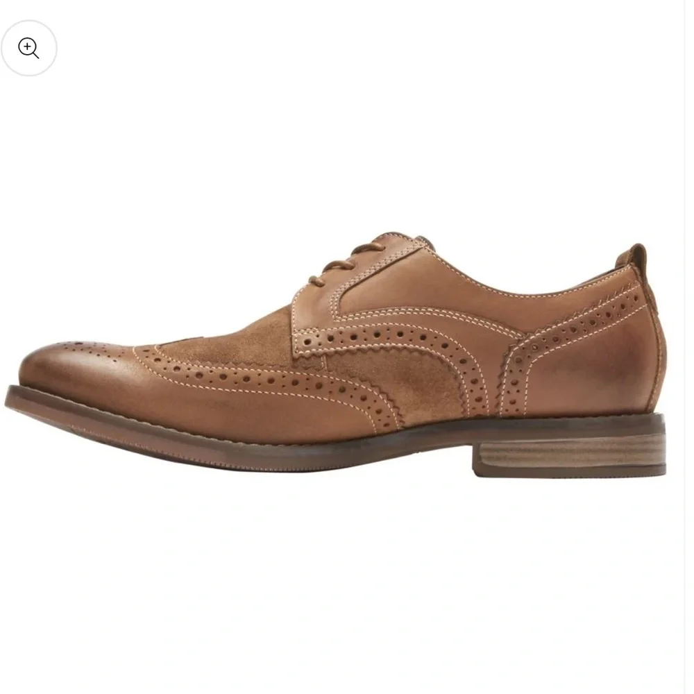 ROCKPORT CG7317 Men’s Wynstin Tan Wingtip Shoes Size 9.5 EUC